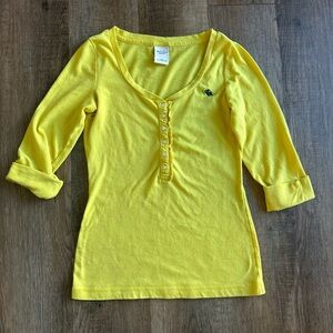 Abercrombie & Fitch Bright Yellow Long Sleeve Tee